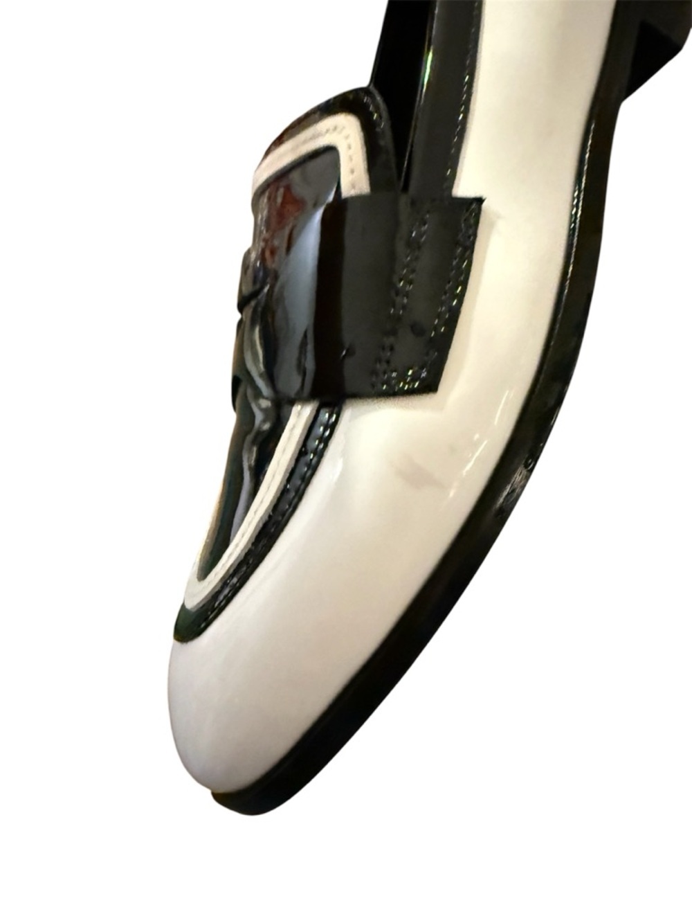 Cecelia New York Kali Black White Patent Leather Mod Academia Loafers 7 - Picture 8 of 8
